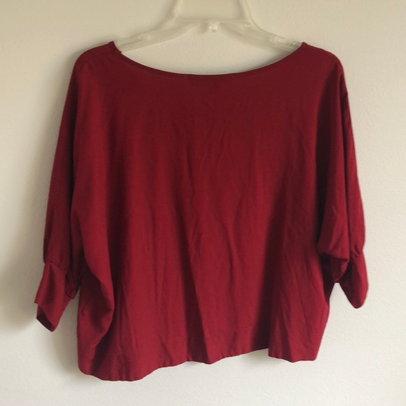 BNWT, tysa designs crop top button down, maroon, 0 - Picture 5 of 7